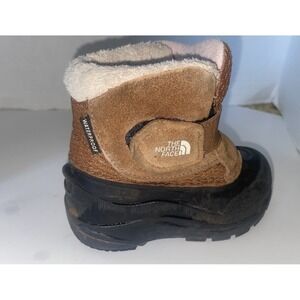 The North Face Kids Alpenglow 2 Brown Black Hook & Loop Snow Boots Size 7